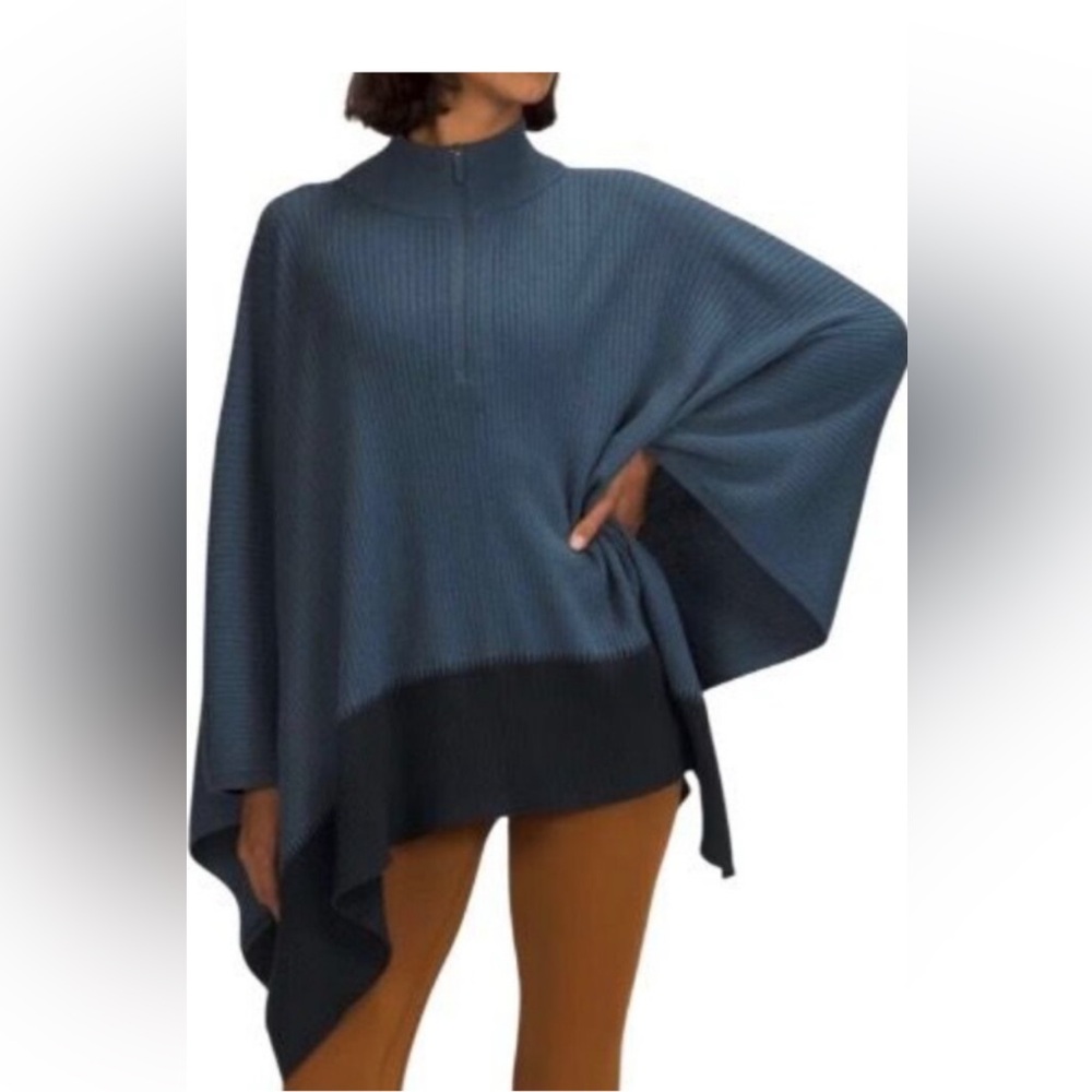 Lululemon Blue and Black Poncho Sweater Like New